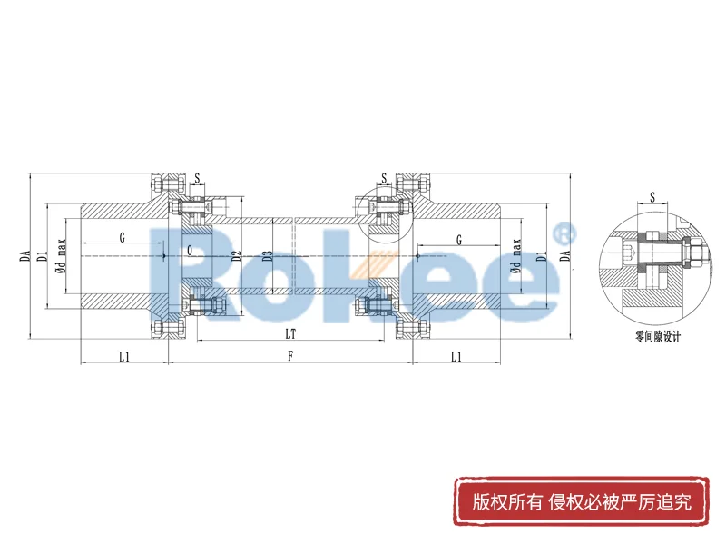 RLAT超長軸距金屬膜片聯軸器,連桿式膜片式聯軸器加工廠家,Rokee