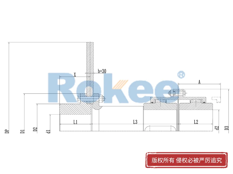RODF帶分體制動盤型鼓形齒式聯軸器,軋機齒式聯軸器定制廠家,Rokee