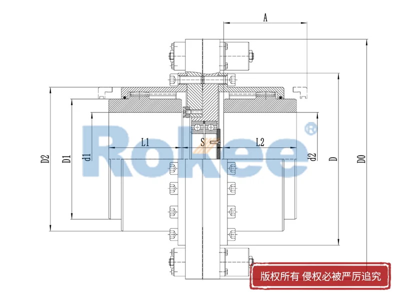 RODM扭力保護型鼓形齒式聯軸器,軋機齒式聯軸器定制廠家,Rokee