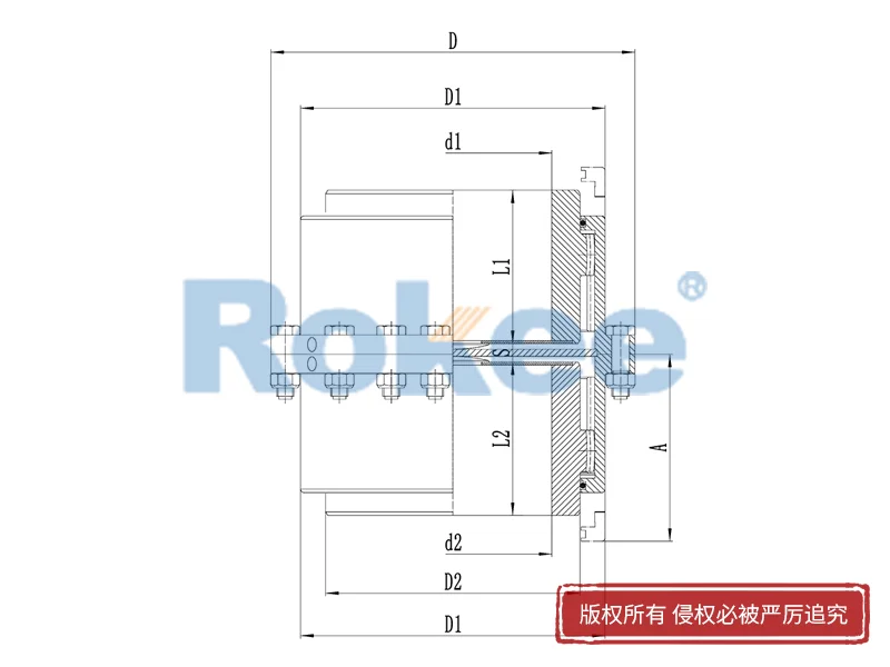 RODV垂直安裝型鼓形齒式聯軸器,軋機齒式聯軸器定制廠家,Rokee